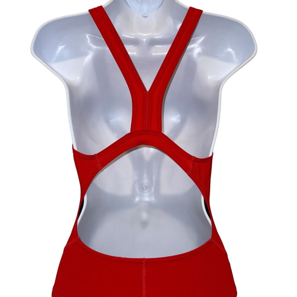 NWT Speedo Pro LT One Piece Swimsuit Womens 26 Solid Red Compression Swimming - Picture 6 of 8